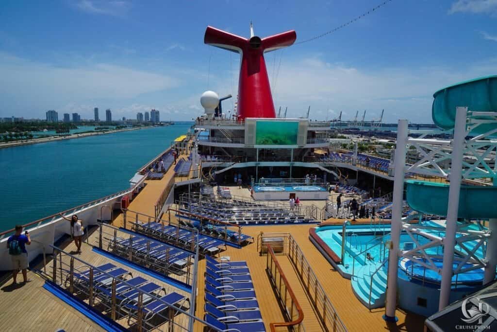 Carnival Victory Lido Deck with Main Pool and Slides