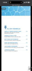 MSC Seaside All-Day Highballs with Fresh Ingredients and Unique Flavors.