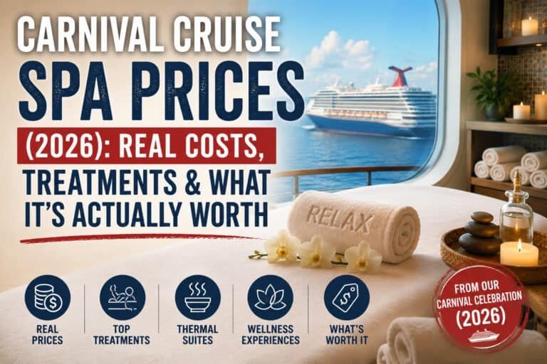 Carnival cruise ship with spa amenities and relaxing treatment room onboard.