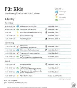 AIDA Kids Programm: So funktioniert der Kids Club an einem Seetag