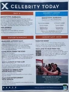 Celebrity Ascent Daily Program from Barbados