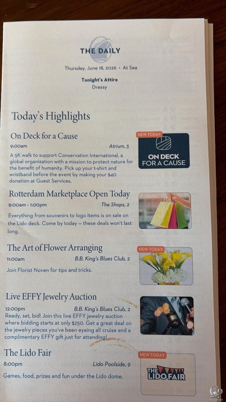 Holland America Rotterdam The Daily | Iceland & Scotland