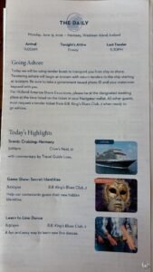 Holland America Rotterdam The Daily – Iceland & Scotland Cruise Daily Programs