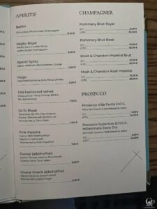 Mein Schiff Diamant Service: Speisekarte, Kabinenservice & Getränkepreise