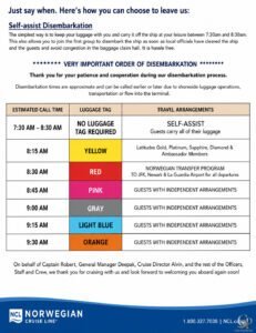 Norwegian Cruise Line Disembarkation Guide: What to Expect on Departure Day