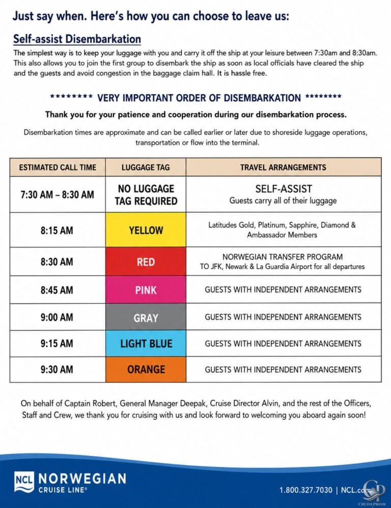 Norwegian Cruise Line Disembarkation Guide: What to Expect on Departure Day
