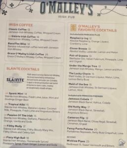 Princess Cruises Drink Menus & Bar Prices