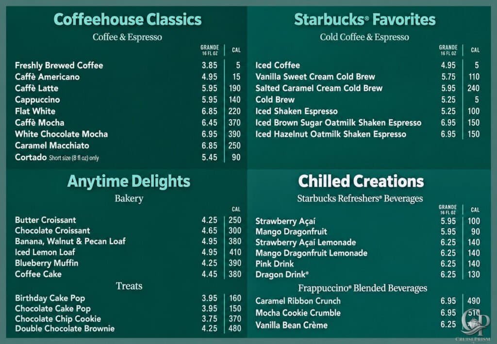Norwegian Starbucks Prices