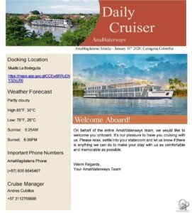AmaWaterways AmaMagdalena Daily Cruiser: Colombia