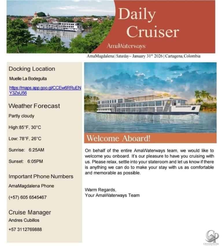 AmaWaterways AmaMagdalena Daily Cruiser: Colombia