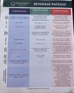 Azamara Beverage Packages: Complimentary vs. Premium vs. Ultimate