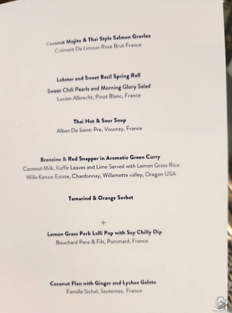 Azamara Onward Thai Chef’s Table Menu Guide