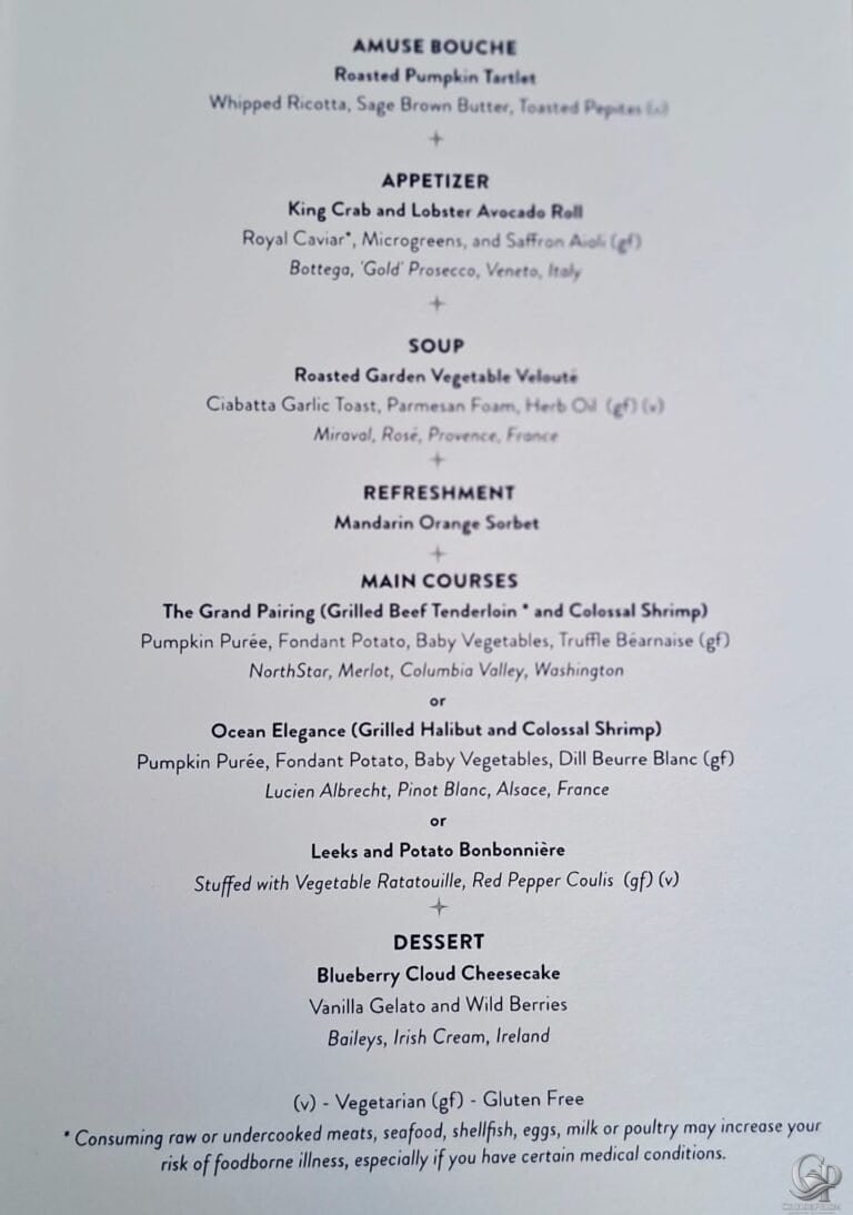 Azamara Quest Special Dinner Menu: A Look at This Multi-Course Dining Experience
