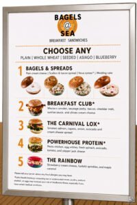 Carnival Bagels at Sea Menu: Breakfast Sandwiches, Spreads & Bagel Options