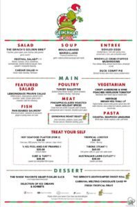Carnival Grinchmas in July Menu Guide