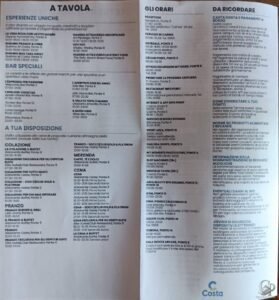 Costa Serena Oggi a Bordo: Programma Giornaliero a Kagoshima