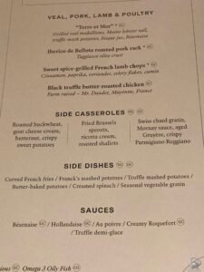 Explora Journeys Marble & Co. Menu