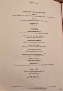 Explora Journeys Sakura Dinner Menu