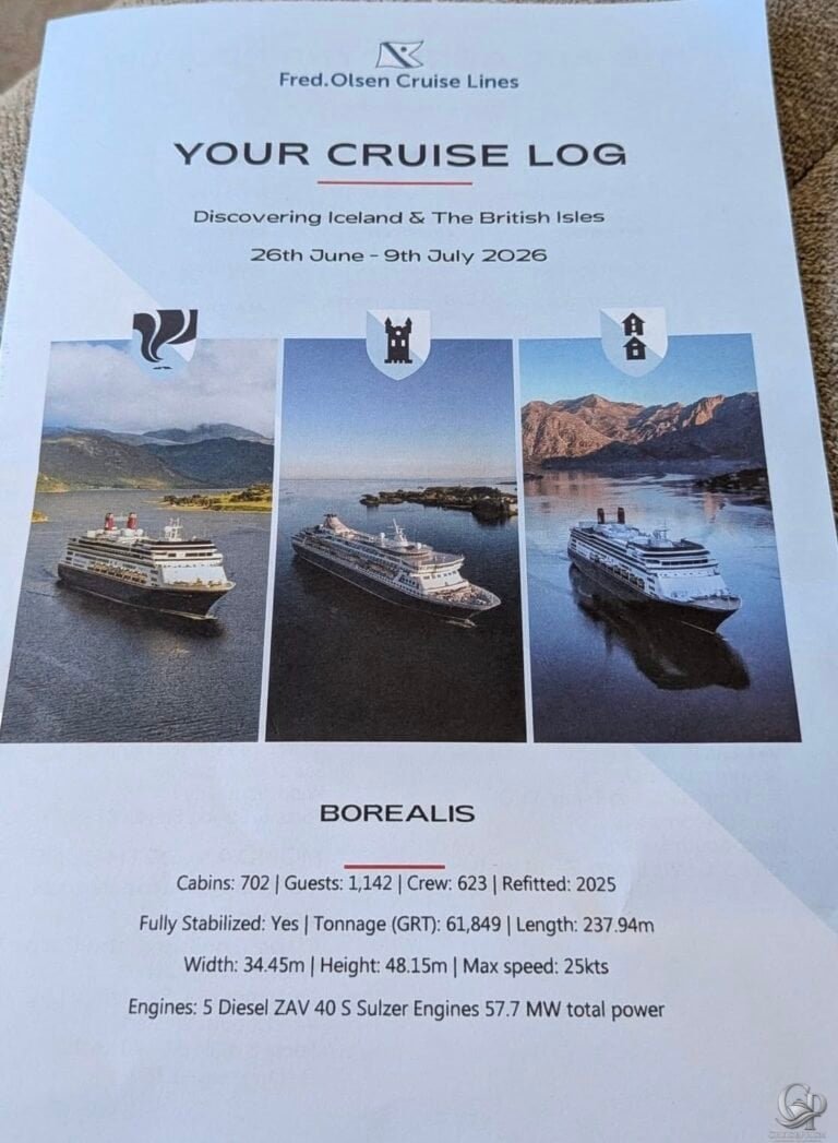 Fred. Olsen Borealis Cruise Log & Daily Program Guide