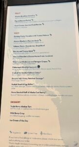 Holland America Line Alaska Brunch Menu