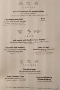 Hurtigruten Norwegian Coastal Kitchen Menus (Including Vegan Options)