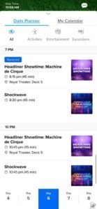 Legend of the Seas Entertainment Schedule Guide