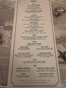 Legend of the Seas Royal Railway Silk Routes Menu Guide