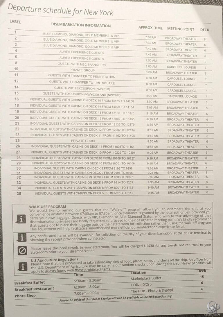 MSC Cruises Disembarkation Guide: Luggage Tags, Departure Times & Tips