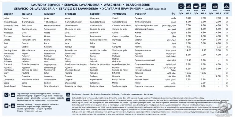 MSC Cruises Laundry Prices and Service Guide