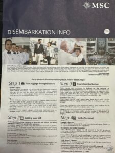 MSC Seascape Disembarkation Guide for Galveston