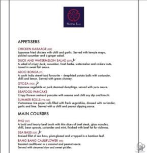 Marella Cruises Kora La Restaurant Menu Guide