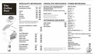 Marella Cruises Coffee Port Menu Guide