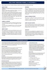 Marella Discovery 2 Welcome Onboard Information Guide