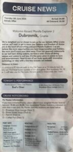 Marella Explorer 2 Cruise News (Adriatic Affair) – Dubrovnik Daily Planner Guide
