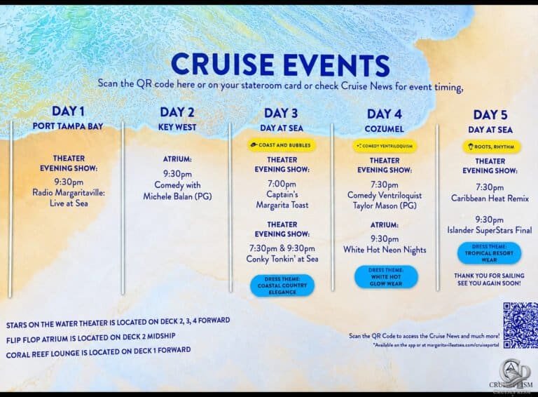Margaritaville at Sea Islander Cruise Events Schedule (Key West & Cozumel)