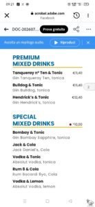Menu Cocktail Costa Crociere: Prezzi e Bevande