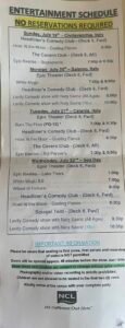 Norwegian Epic Entertainment Schedule: Shows, Comedy & Live Music