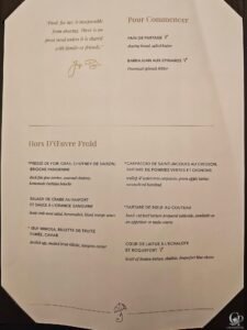 Oceania Cruises Jacques Restaurant Menu Guide