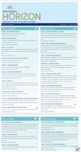P&O Arcadia Horizon Daily Program – Sea Day Guide