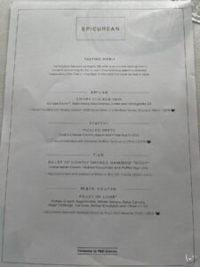 P&O Cruises Epicurean Tasting Menu