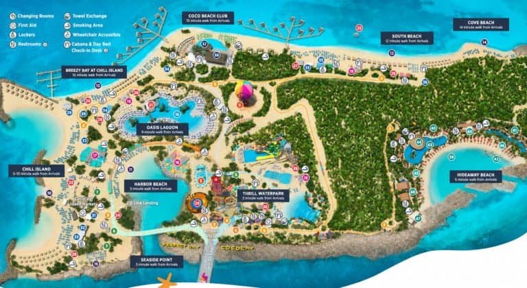 Perfect Day at CocoCay Map: Beaches, Pools & Attractions