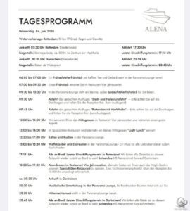 Phoenix Reisen MS Alena Tagesprogramm – Rotterdam