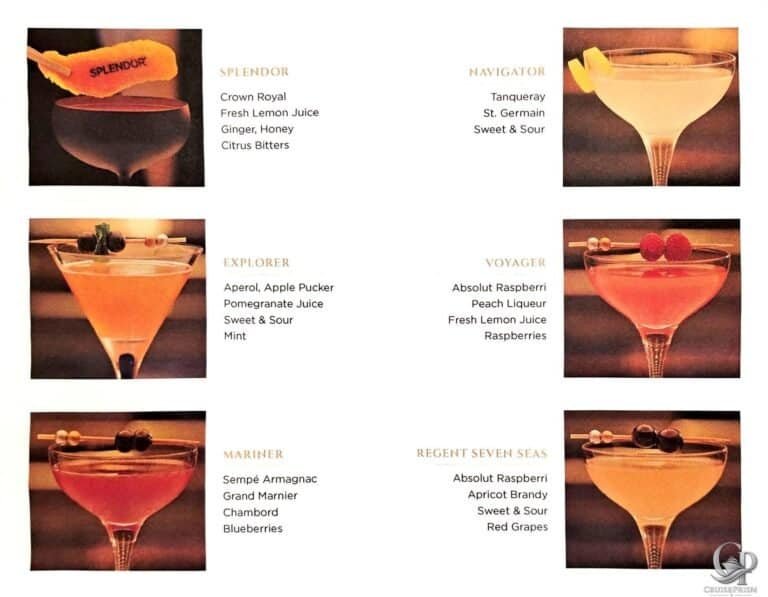 Regent Seven Seas Cocktail Tastings, Wine Events & Signature Cocktails Guide