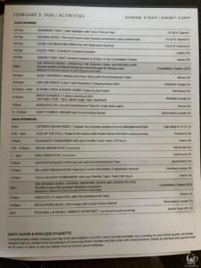 Regent Seven Seas Grandeur Daily Program: Activities & Entertainment Guide for February 2, 2026