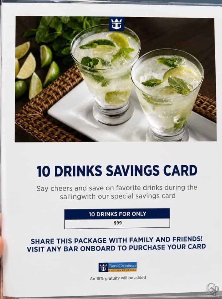 Royal Caribbean 10 Drinks Savings Card: Price & Details
