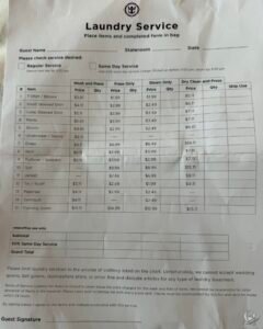 Royal Caribbean Laundry Service Prices