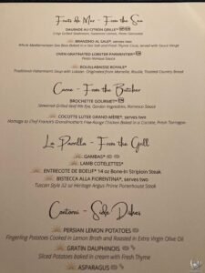 Seabourn Restaurant Menus & Sommelier’s Lunch Guide