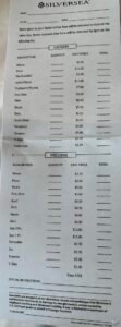 Silversea Laundry Prices Guide