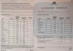 Viking Cruise Laundry Prices: Complete Onboard Price List