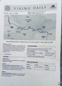 Viking Embla Daily Program: Budapest to Passau